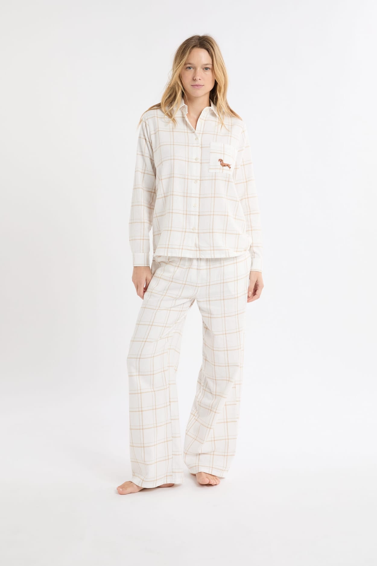 Ensemble de pyjama à carreaux brodé Teckel - ETAM